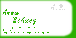 aron mihucz business card